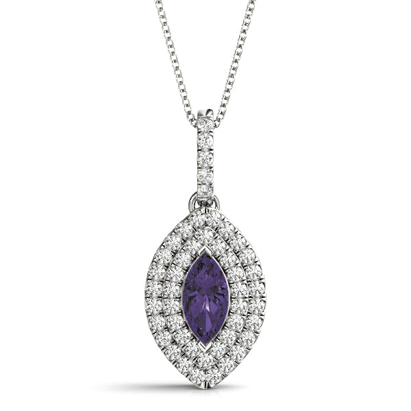 Viola Marquise Halo Pendant, product view 3 | Southern Star Diamonds