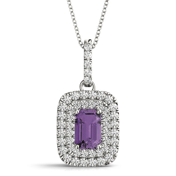 Seraphina Emerald Cut Halo Pendant, product view 3 | Southern Star Diamonds