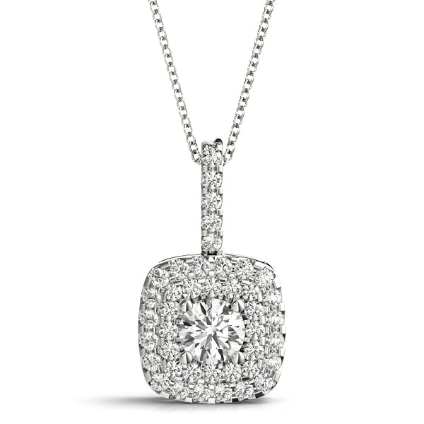 Tucker Double Cushion Halo Pendant, product view 3 | Southern Star Diamonds