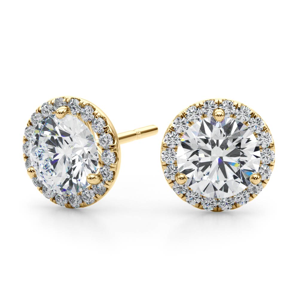 Oleander Martini Halo Earrings, product view 3 | Southern Star Diamonds