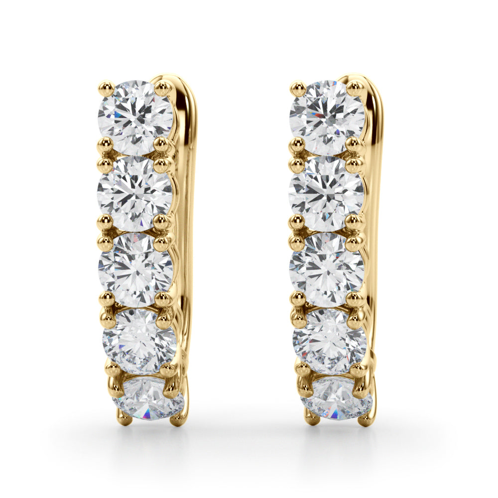 Chrysanthemum Omega Back Earrings, product view 3 | Southern Star Diamonds