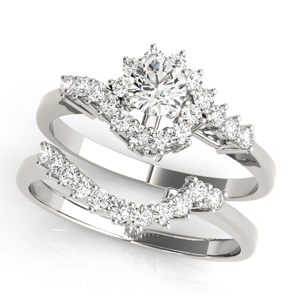 Themeda Unique Engagement Ring - On Set