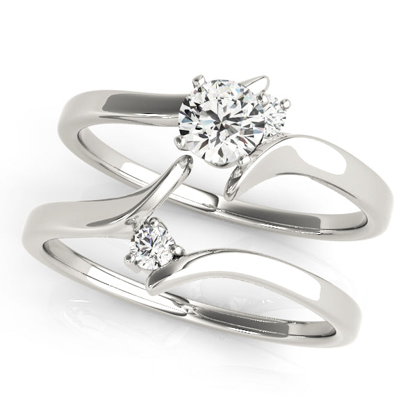 Oxylobium Unique Engagement Ring - On Set