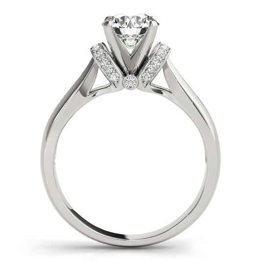 Hibiscus Solitaire Engagement Ring - Side