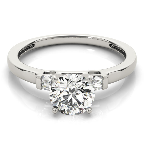 Inga Three Stone Engagement Ring - On Set