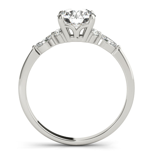 Geranium Three Stone Engagement Ring - Side