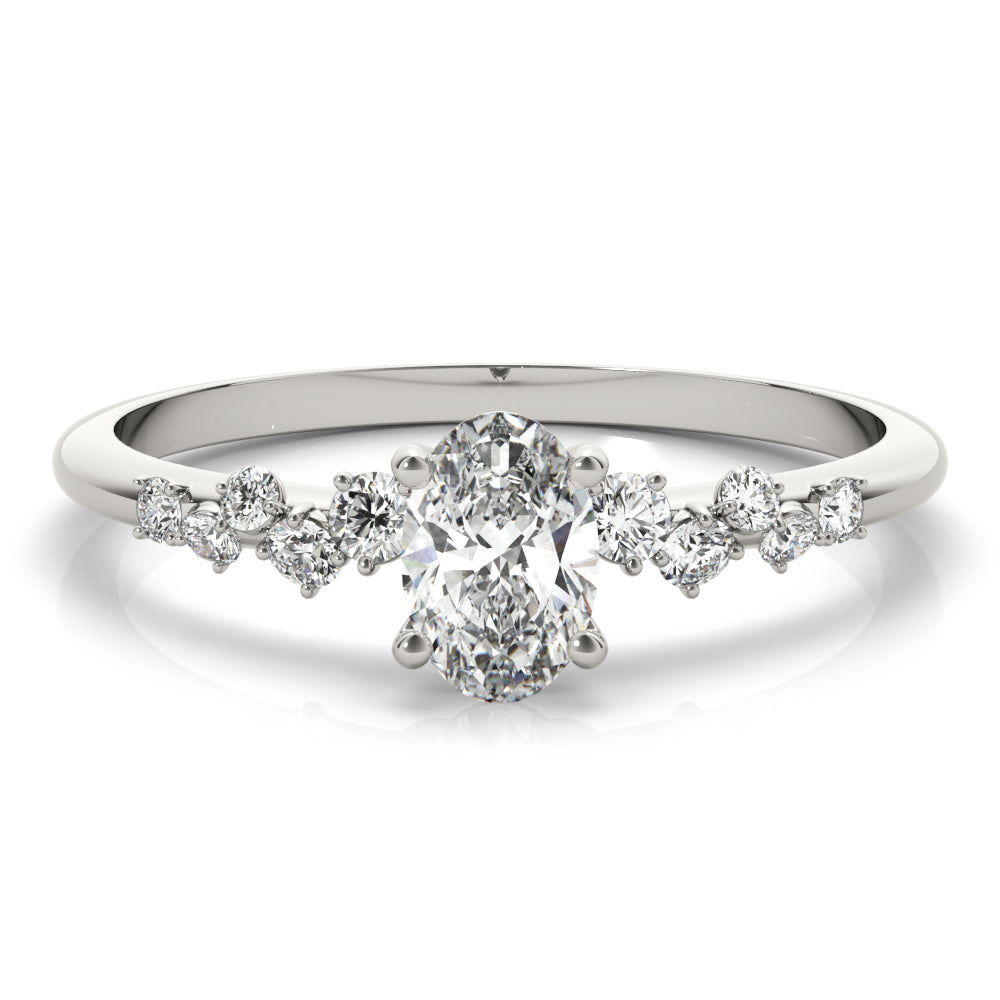 Osteospermum Unique Engagement Ring - On Set