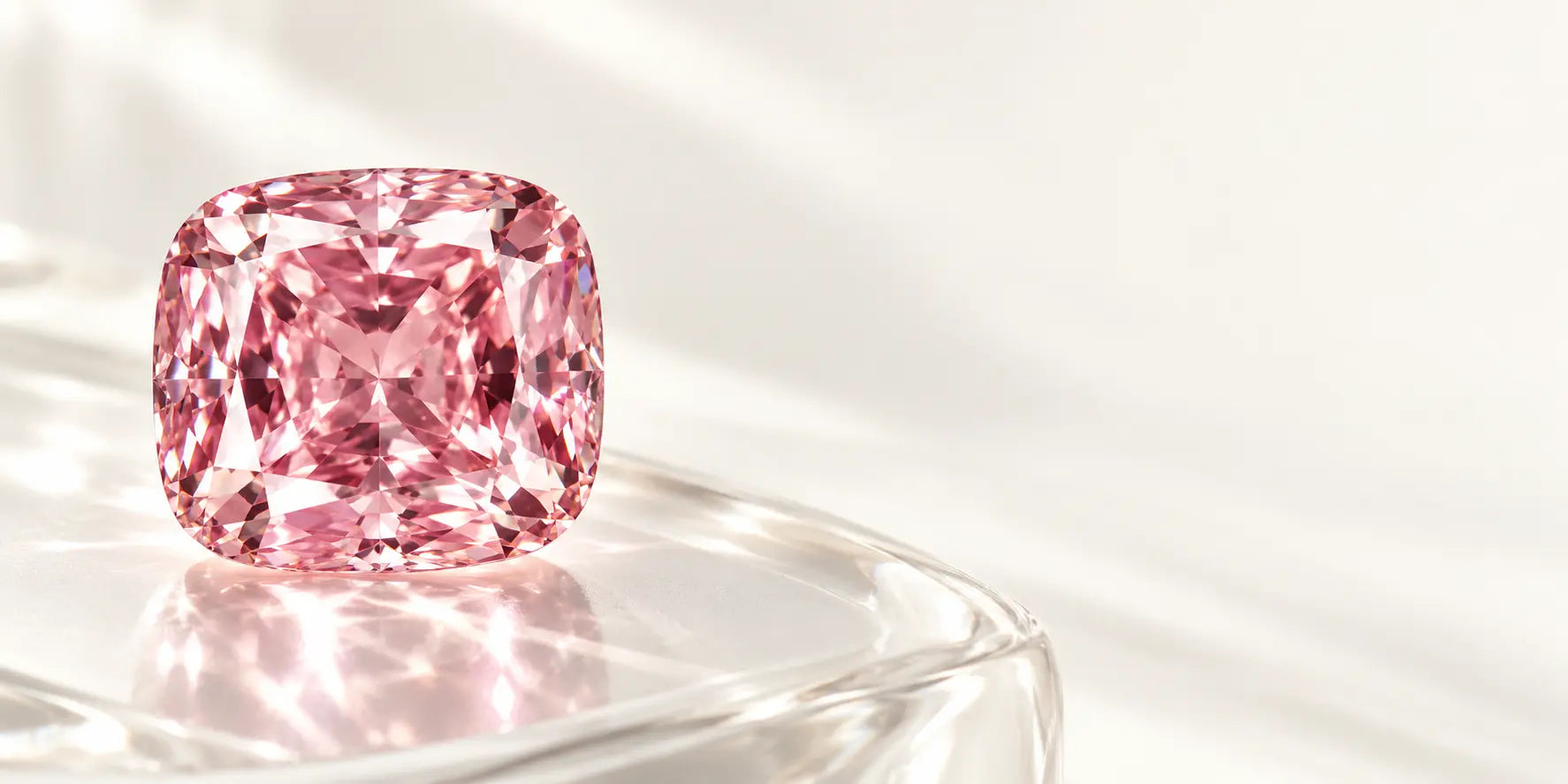 Fancy pink cushion cut diamond