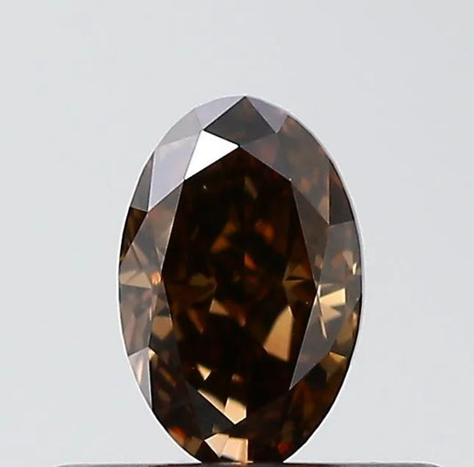 0.30ct Oval Natural Diamond (Colour Brown, Clarity VVS2, Cut GD, IGI Certified)