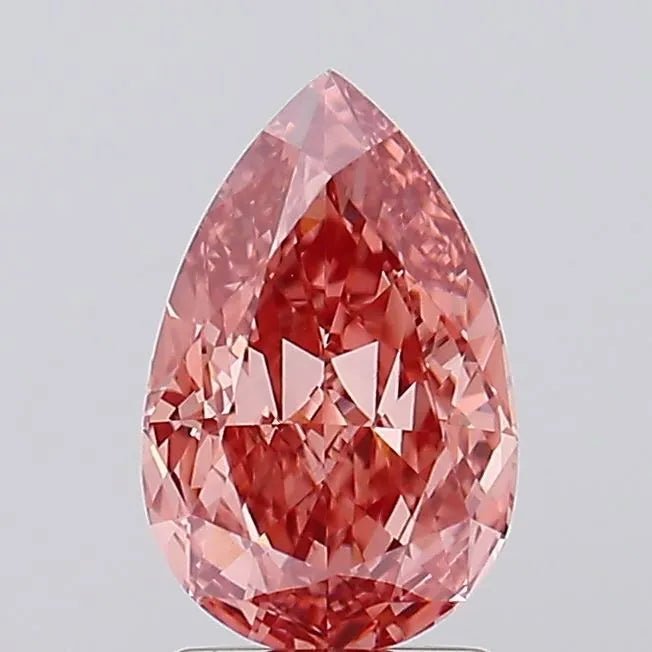 2.03ct Pear Lab Grown Diamond (Colour Fancy Vivid Pink, Clarity VS1, IGI Certified)