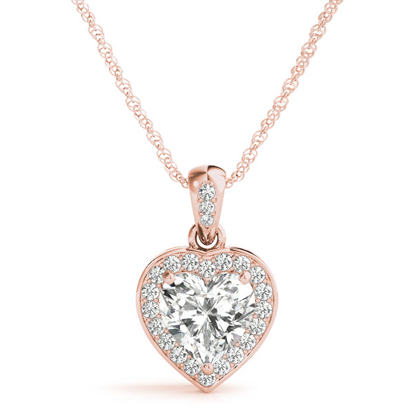 Heart Shaped Halo Pendant, product view 2 | Southern Star Diamonds