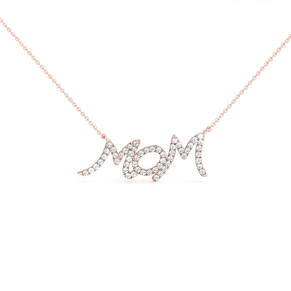 Mom Script Diamond Pendant, product view 2 | Southern Star Diamonds