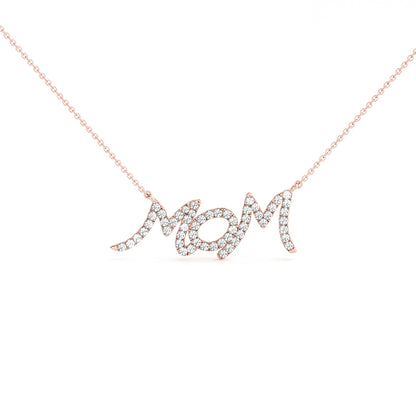 Mom Script Diamond Pendant, product view 2 | Southern Star Diamonds