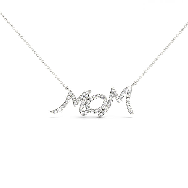 Mom Script Diamond Pendant, product view 3 | Southern Star Diamonds