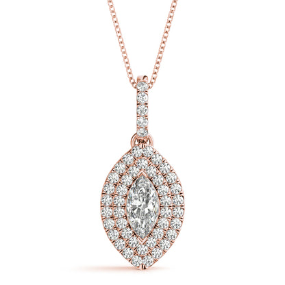 Pendants Marquise 7x3.5 Double Halo