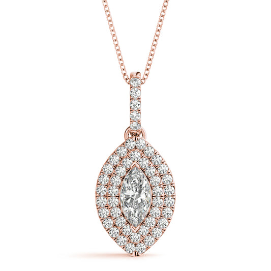 Viola Marquise Halo Pendant, product view 2 | Southern Star Diamonds