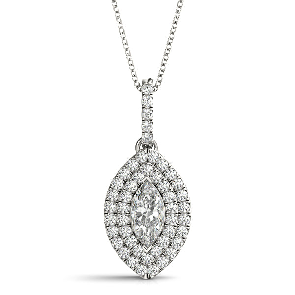 Pendants Marquise 7x3.5 Double Halo