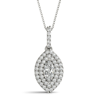 Pendants Marquise 7x3.5 Double Halo