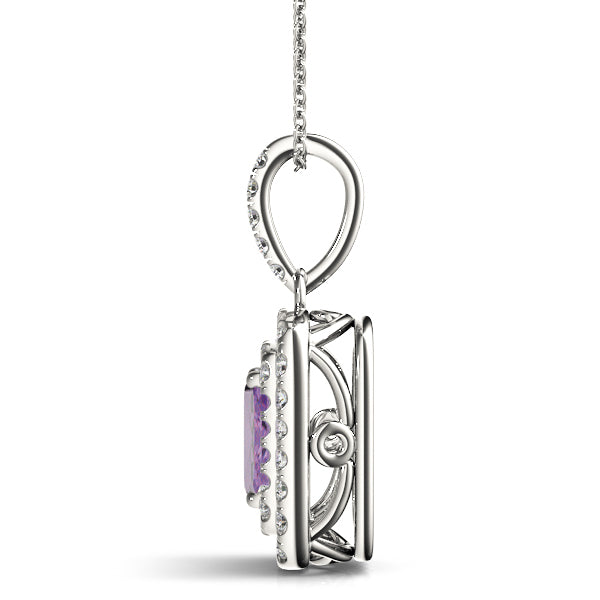 Pendants Emerald Cut 6x4 Double Halo