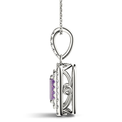 Pendants Emerald Cut 6x4 Double Halo