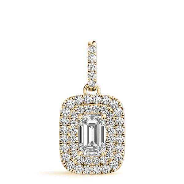 Pendants Emerald Cut 6x4 Double Halo
