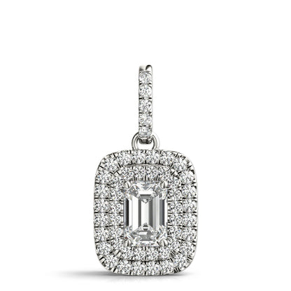 Pendants Emerald Cut 6x4 Double Halo