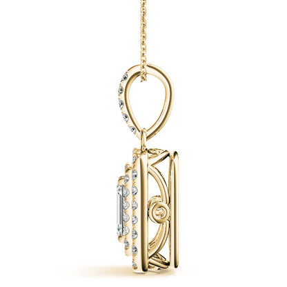 Pendants Emerald Cut 6x4 Double Halo