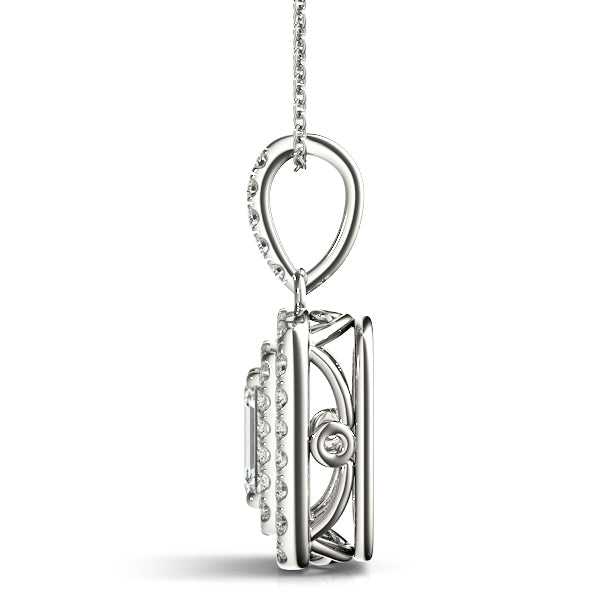 Pendants Emerald Cut 6x4 Double Halo