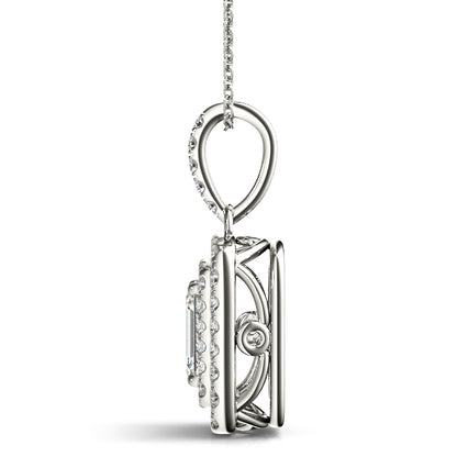 Pendants Emerald Cut 6x4 Double Halo