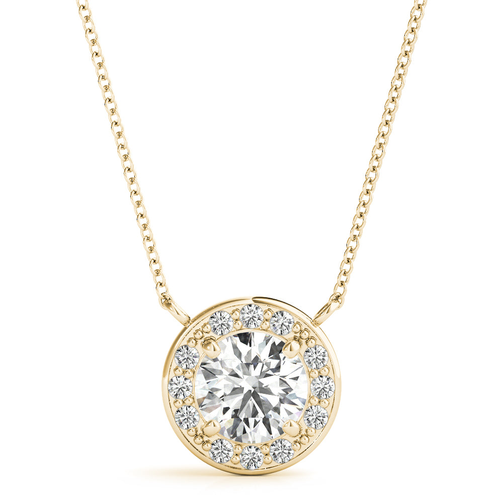 Azalea Round Halo Pendant, product view 2 | Southern Star Diamonds