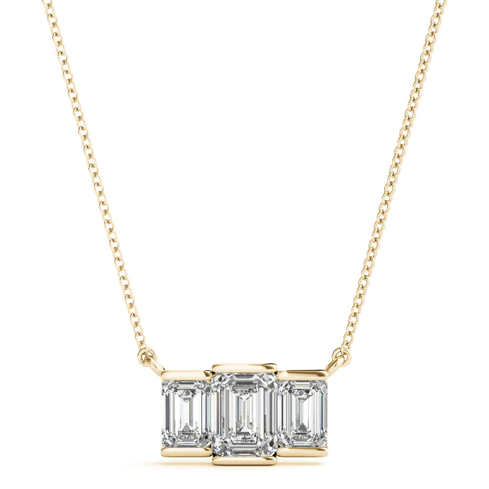 Three Stone Emerald Cut Pendant | Southern Star Diamonds