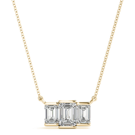 Three Stone Emerald Cut Pendant | Southern Star Diamonds