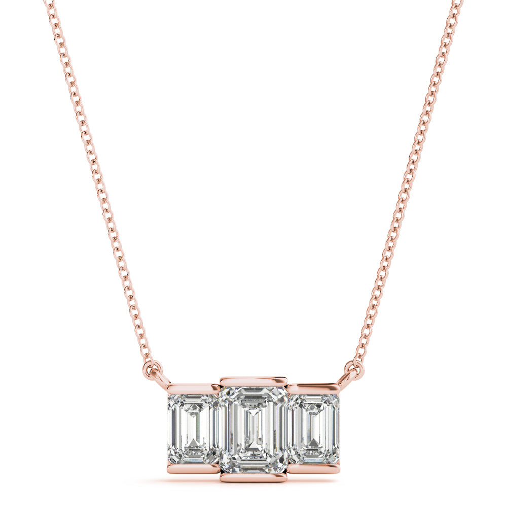 Three Stone Emerald Cut Pendant, product view 2 | Southern Star Diamonds