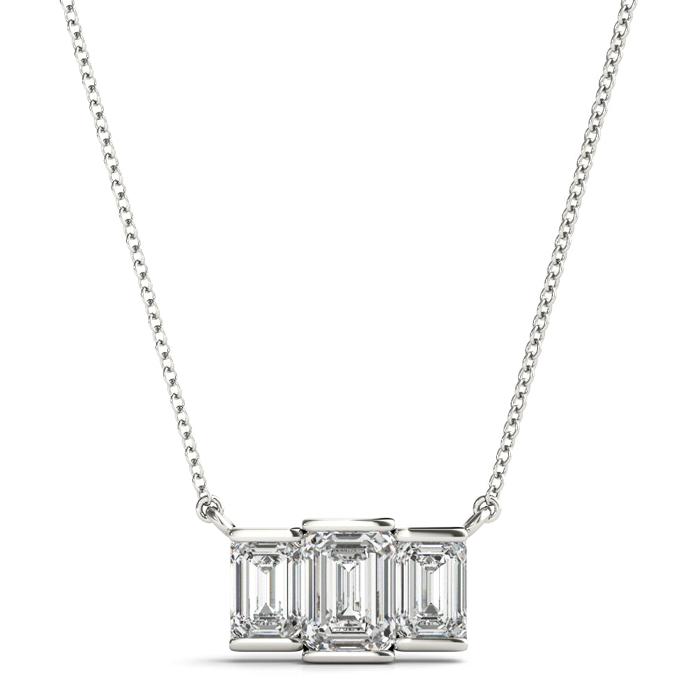 Three Stone Emerald Cut Pendant, product view 3 | Southern Star Diamonds