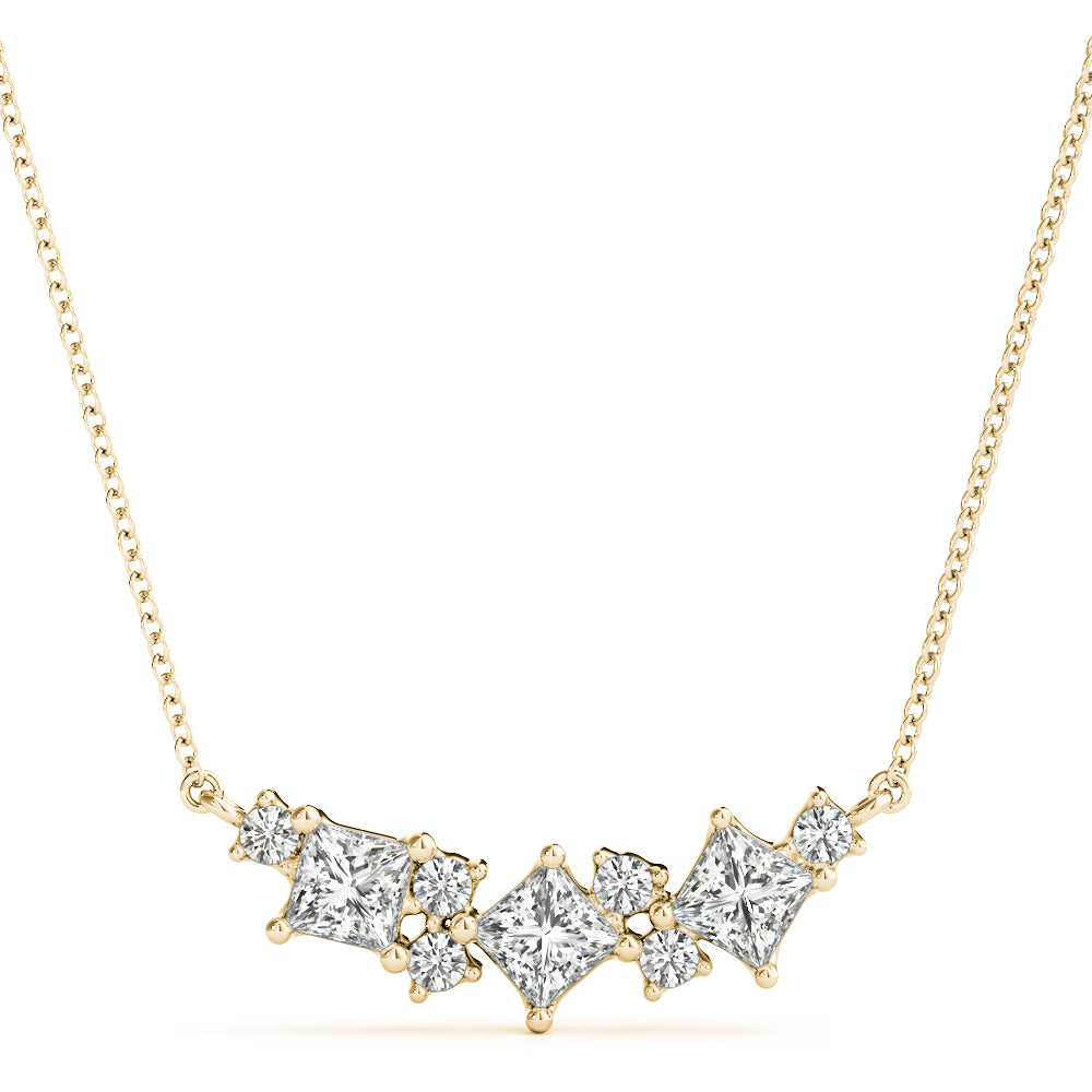 Princess Cut Bar Diamond Pendant with Round Accents | Southern Star Diamonds