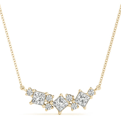 Princess Cut Bar Diamond Pendant with Round Accents | Southern Star Diamonds
