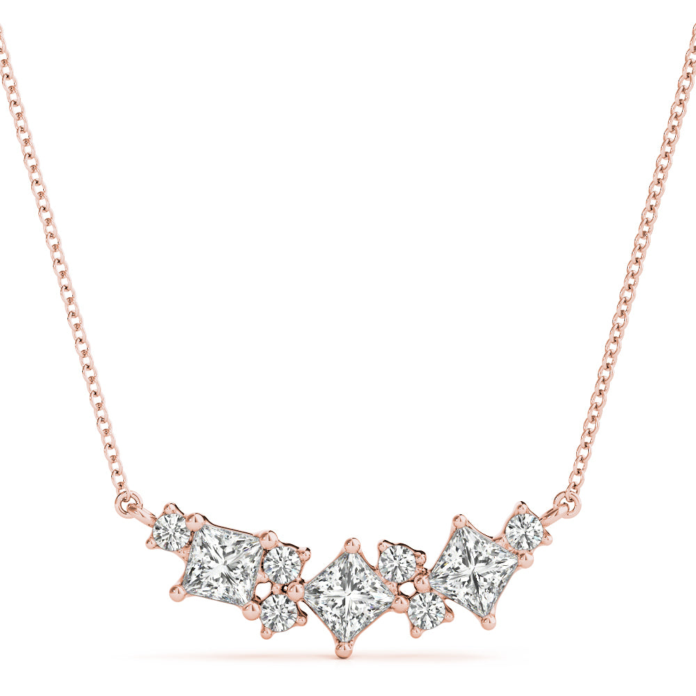 Princess Cut Bar Diamond Pendant with Round Accents, product view 2 | Southern Star Diamonds