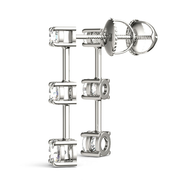 Three Stone Diamond Drop Earrings, product view 3 | Southern Star Diamonds