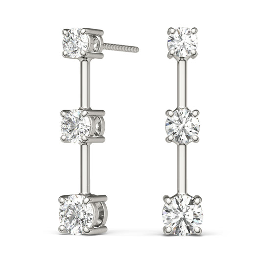 Three Stone Diamond Drop Earrings | Southern Star Diamonds