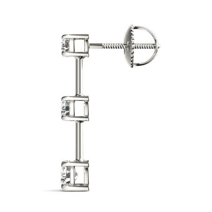 Three Stone Diamond Drop Earrings, product view 2 | Southern Star Diamonds