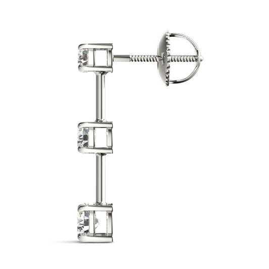 Three Stone Diamond Drop Earrings, product view 2 | Southern Star Diamonds