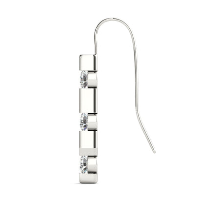 Three Stone Diamond Bar Earrings, product view 2 | Southern Star Diamonds