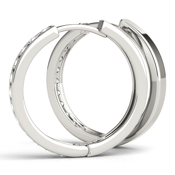 Channel Set Diamond Hoop Earrings, product view 3 | Southern Star Diamonds