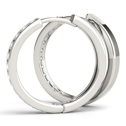 Channel Set Diamond Hoop Earrings, product view 3 | Southern Star Diamonds