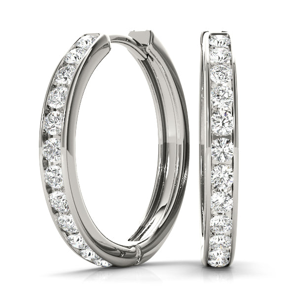 Channel Set Diamond Hoop Earrings | Southern Star Diamonds
