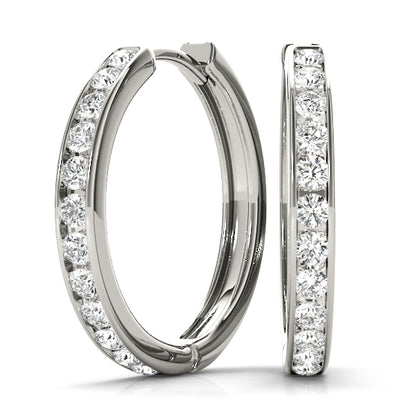 Channel Set Diamond Hoop Earrings | Southern Star Diamonds