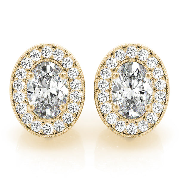 Marigold Oval Halo Milgrain Earrings | Southern Star Diamonds