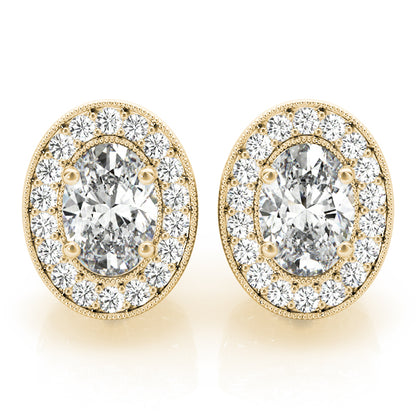 Marigold Oval Halo Milgrain Earrings | Southern Star Diamonds