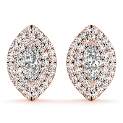 Double Halo Mq Earrings