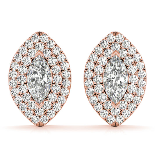 Double Halo Mq Earrings